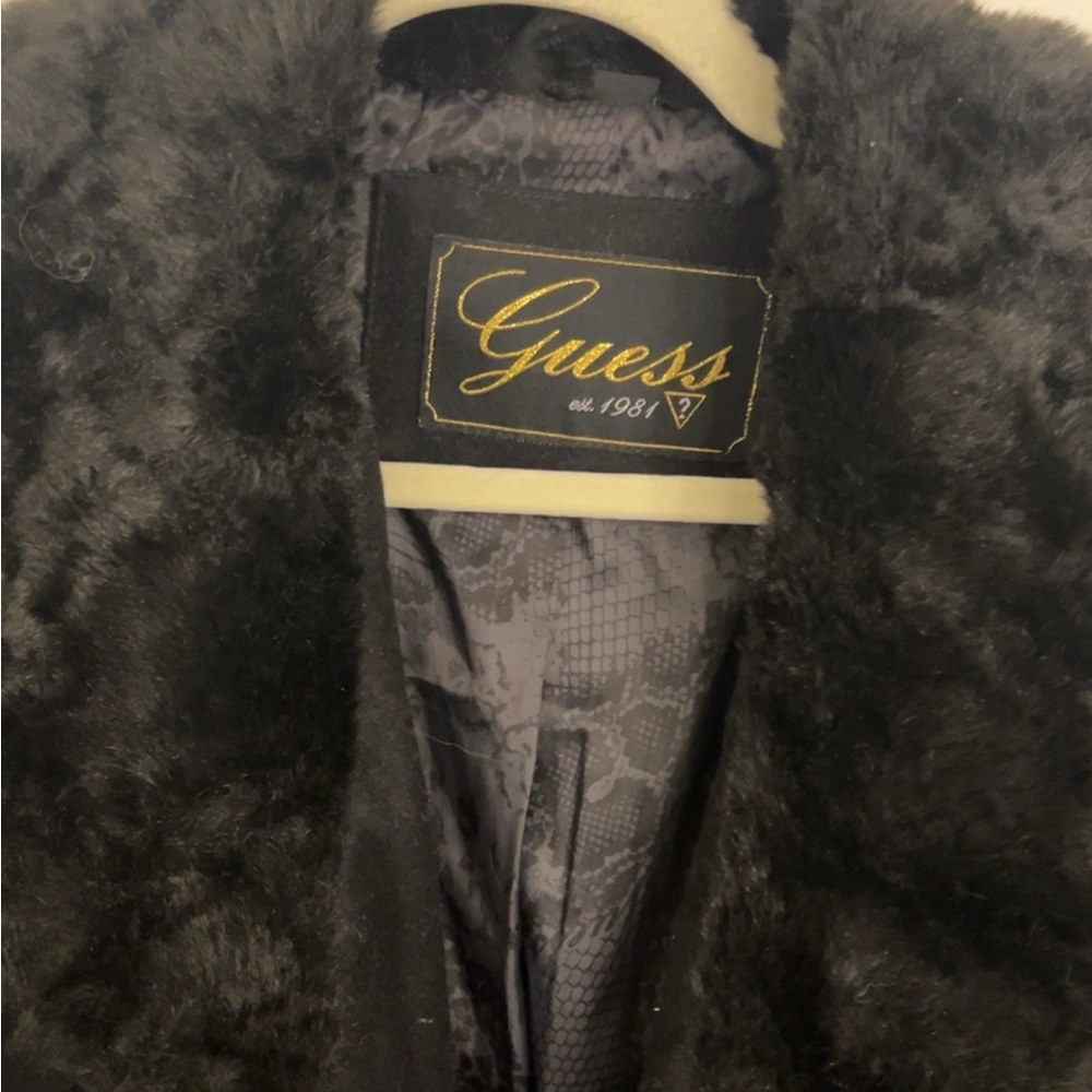 Vintage Guess black fur and suede coat - Picture 2 of 4